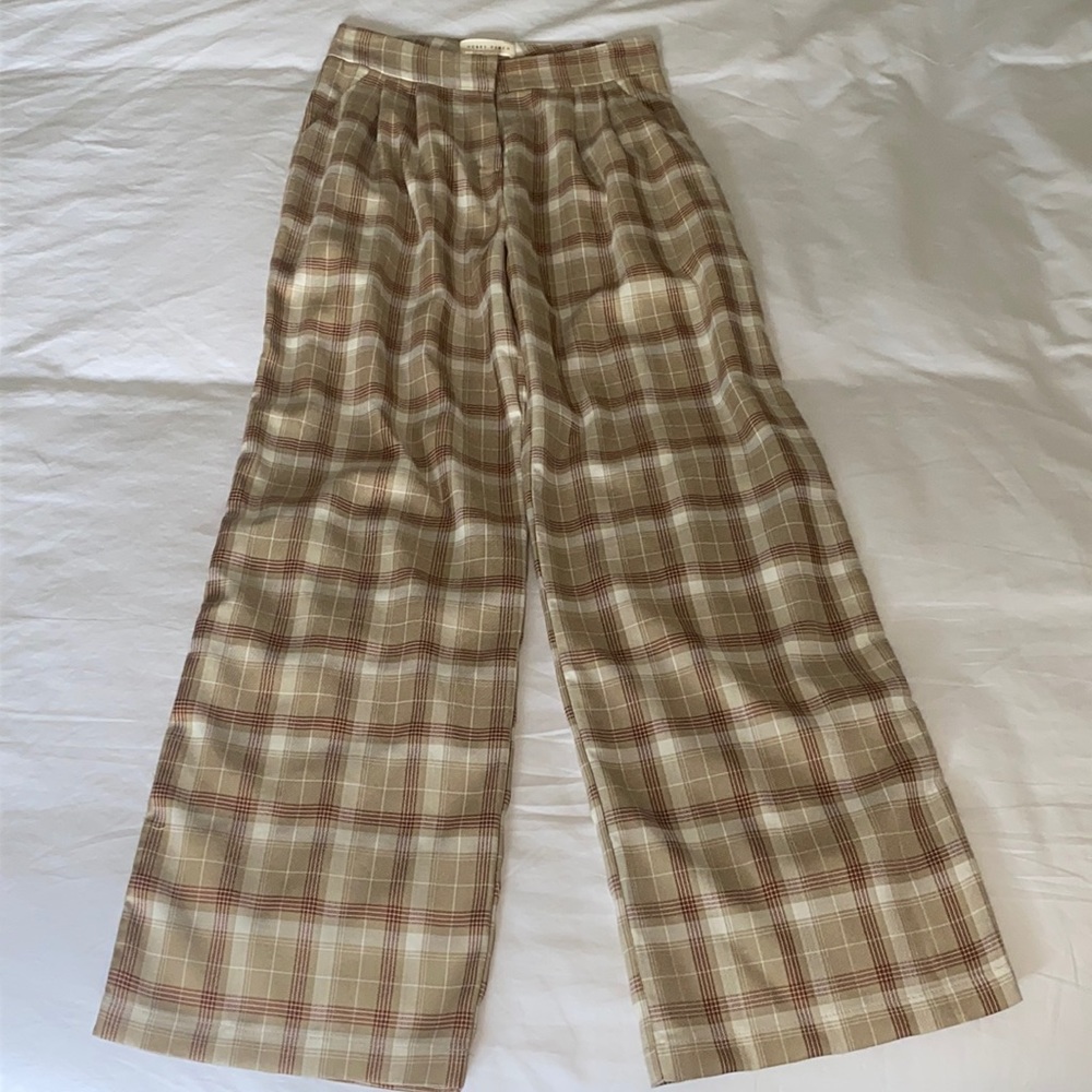Honey Punch Poise Tan Plaid Trouser - Picture 4 of 8